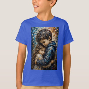 Unschuldige Umarmung 3D-Mosaik-Wandkunst-T-Shirt T-Shirt