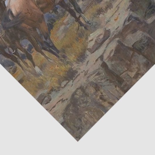 "Unschuldige Verbündete" von Charles M. Russell Seidenpapier (Ausschnitt)