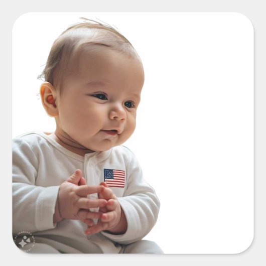 unschuldige Zukunft Quadratischer Aufkleber (Vorderseite)