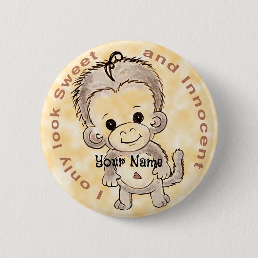 Unschuldiger Affe Button (Vorderseite)