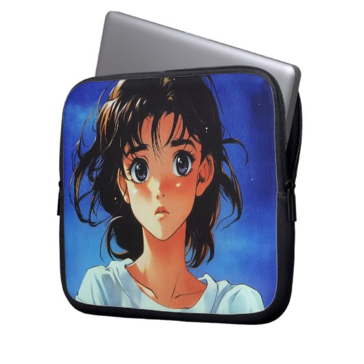 Unschuldiger Blick Anime Girl Laptop-Sieb Laptopschutzhülle (Vorderseite Links)