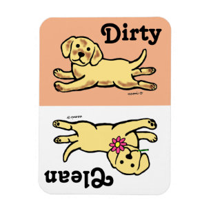 Unschuldiger gelber Labrador-Welpen-Cartoon Magnet