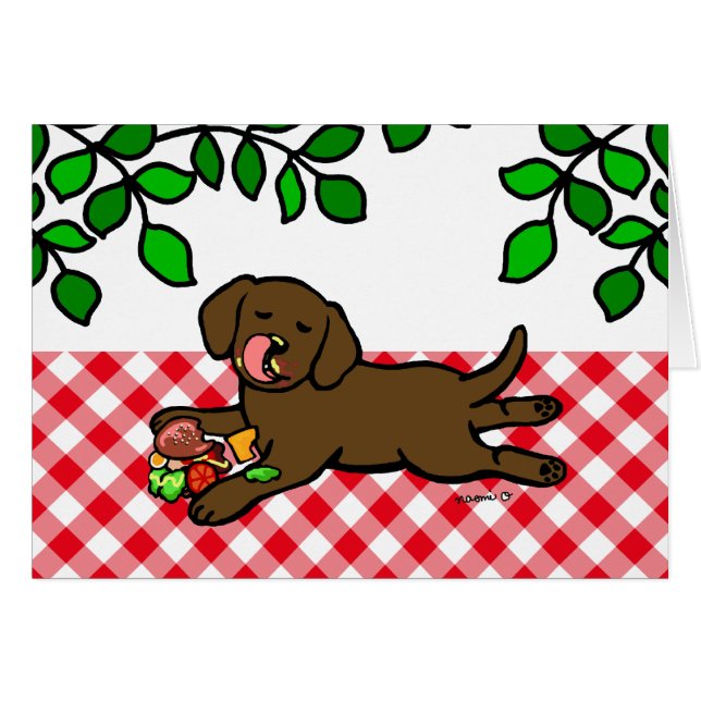 Unschuldiger Schokoladen-Labrador-Welpe (Vorderseite (Horizontal))