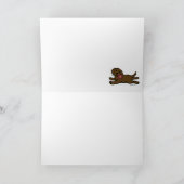 Unschuldiger Schokoladen-Labrador-Welpe danken Dankeskarte (Innenseite)