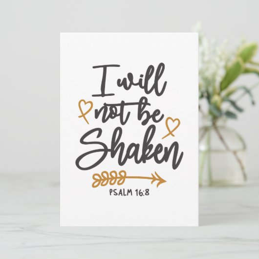 Unschüttelbarer Glaube - Psalm 16:8 Christliches D Dankeskarte (Stehend Vorderseite)