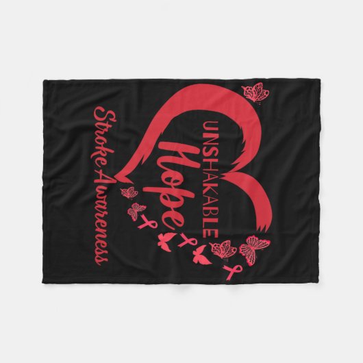 Unschüttelbares Herz eines Kriegers Schlaganfall M Fleecedecke (Vorderseite (Horizontal))