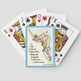 Unseen Guardian Angels Text Gentle Angels in Cloud Spielkarten