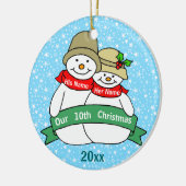 Unser 10. Weihnachten Keramikornament (Links)
