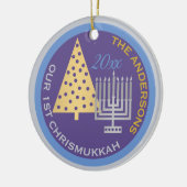 Unser 1. Chrismukka Foto Baum Menorah Keepake Keramik Ornament (Links)