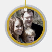 Unser 1. Chrismukka Foto Baum Menorah Keepake Keramik Ornament (Hinten)