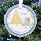 Unser 1. Chrismukkah Menorah Tree Keepake Foto Ornament