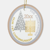Unser 1. Chrismukkah Tree Menorah Keepake Foto Keramik Ornament (Links)