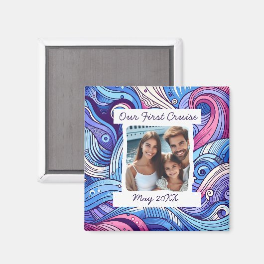 Unser 1. Foto Cruise Whimsical Waves Magnet (Vorderseite/Rückseite)