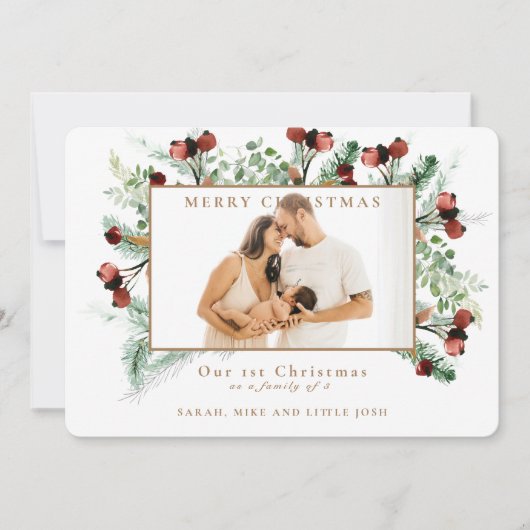 Unser 1. Weihnachten als Familie von 3 Fotos (Vorderseite)