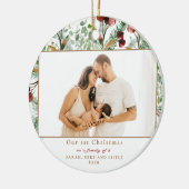 Unser 1. Weihnachten als Familie von 3 Fotos Keramik Ornament (Links)