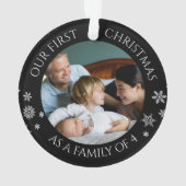 Unser 1. Weihnachten als Familie von 4 Weihnachten Ornament (Rückseite)