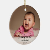 Unser 1. Weihnachten als Grandeleltern Baby Foto Keramik Ornament (Rechts)