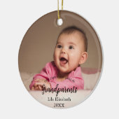 Unser 1. Weihnachten als Grandeleltern Baby Foto Keramik Ornament (Links)