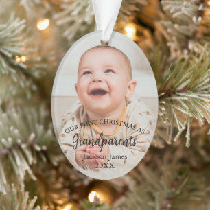 Unser 1. Weihnachten als Grandeleltern Baby Foto Ornament