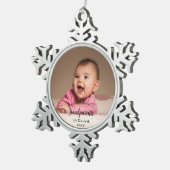 Unser 1. Weihnachten als Grandeleltern Baby Foto Schneeflocken Zinn-Ornament (Rechts)