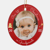 Unser 1. Weihnachten als Großeltern Foto Ornament (Links)