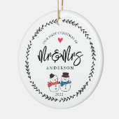 Unser 1. Weihnachten als Herr. & Mrs. Keramik Orna Keramik Ornament (Links)