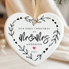 Unser 1. Weihnachten als Herr. & Mrs. Keramik Orna Keramik Ornament