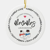Unser 1. Weihnachten als Herr. & Mrs. Keramik Orna Ornament (Vorne)