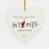 Unser 1. Weihnachten als Herr. & Mrs. Keramik Orna Ornament (Vorne)