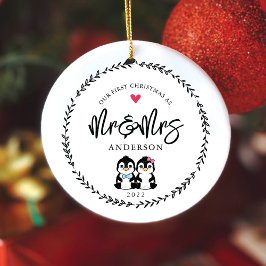 Unser 1. Weihnachten als Herr. & Mrs. Keramik Ornament