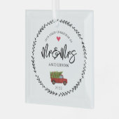 Unser 1. Weihnachten als Herr. & Mrs. Ornament Aus Glas (Vorderseite links)