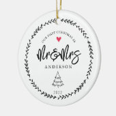 Unser 1. Weihnachten als Herr. & Mrs. Xmas Tree Keramik Ornament (Links)