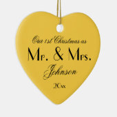 Unser 1. Weihnachten als Mr. & Mrs. Chic Keepake Y Keramik Ornament (Rechts)
