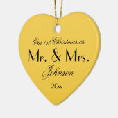 Unser 1. Weihnachten als Mr. & Mrs. Chic Keepake Y Keramik Ornament (Links)