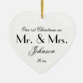 Unser 1. Weihnachten als Mr. & Mrs. Simple Script Keramik Ornament (Vorne)