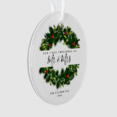 Unser 1. Weihnachten als Mr. und Mrs. Handwriting Ornament (Vorderseite)