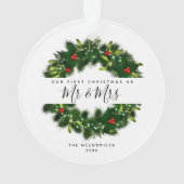 Unser 1. Weihnachten als Mr. und Mrs. Handwriting Ornament (Rückseite)