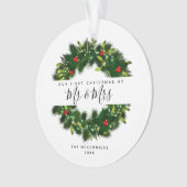 Unser 1. Weihnachten als Mr. und Mrs. Handwriting Ornament (Vorderseite)