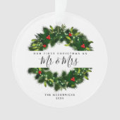 Unser 1. Weihnachten als Mr. und Mrs. Handwriting Ornament (Vorderseite)