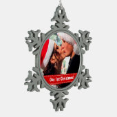 Unser 1. Weihnachten Schneeflocken Zinn-Ornament (Links)