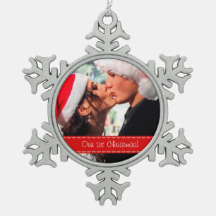 Unser 1. Weihnachten Schneeflocken Zinn-Ornament