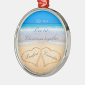 Unser 1. Weihnachten zusammen. Paare Namen im Herz Ornament Aus Metall (Links)