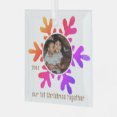 Unser 1. Weihnachtsbäckerl-Snowflake-Kinder-Foto Ornament Aus Glas (Vorderseite links)