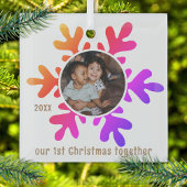 Unser 1. Weihnachtsbäckerl-Snowflake-Kinder-Foto Ornament Aus Glas