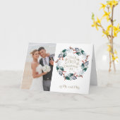 Unser 1. Weihnachtsfest als Mr. und Mrs. Wreath Fo Karte (Gelbe Blume)