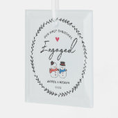 Unser 1. Weihnachtsfest Verlobt Ornament Aus Glas (Vorderseite links)