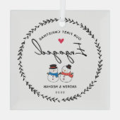 Unser 1. Weihnachtsfest Verlobt Ornament Aus Glas (Rückseite)