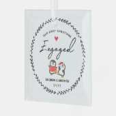 Unser 1. Weihnachtsfest Verlobt Ornament Aus Glas (Vorderseite links)