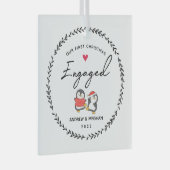 Unser 1. Weihnachtsfest Verlobt Ornament Aus Glas (Vorderseite Rechts)