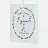 Unser 1. Weihnachtsfest Verlobt Ornament Aus Glas (Vorderseite links)